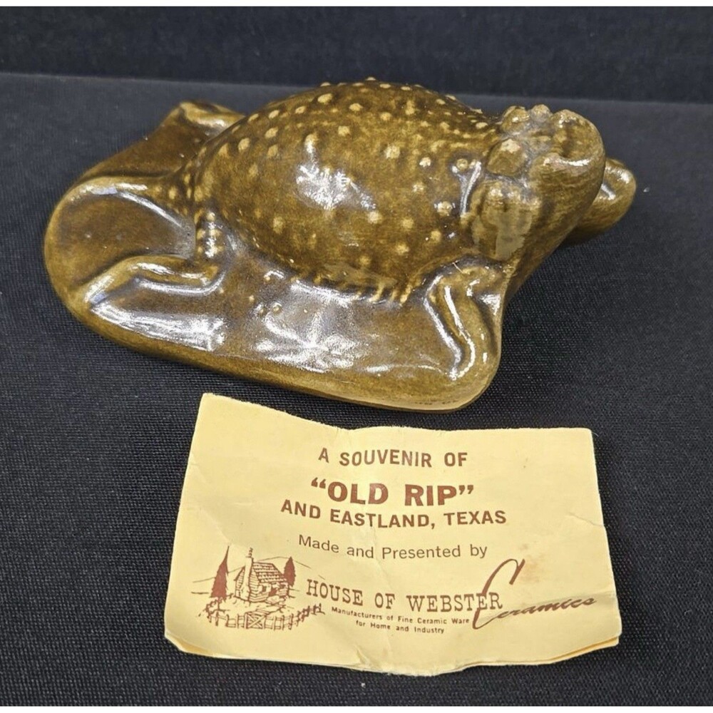 Vintage House of Webster 'Old Rip' Frog Souvenir Figurine